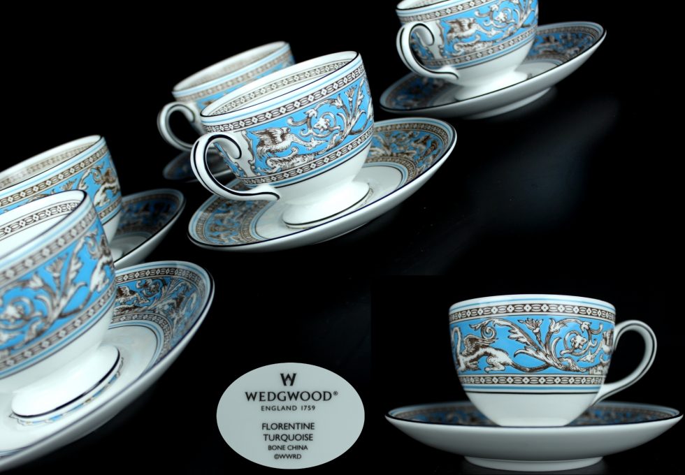 WEDGWOOD フロレンティーン ターコイズ カップ&ソーサ