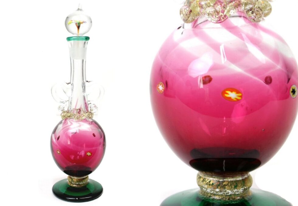 イタリア製 murano ムラノガラス ベネチアン ミレフィオーリ 花瓶 デキャンタ 高38.5cm 蔵出品を買い取りいたしました。